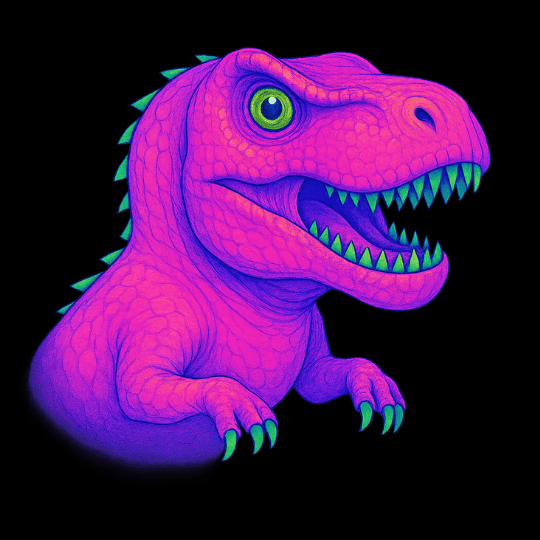 Schwarzer Keramikbecher mit Neon Dino-Motiv - für Kinder