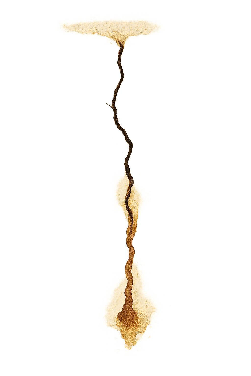 Cracked Elegance – Kunstvolle Riss-Tasse mit Kaffeeflecken