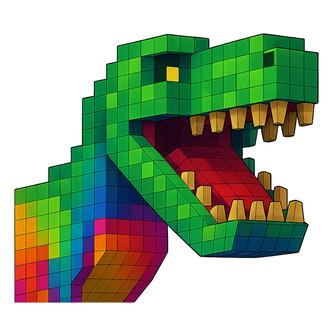 Pixelbauwelt Dino Keramiktasse – Bunt und gefährlich!