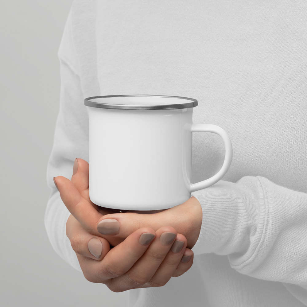 Dino Camper Emaille-Tasse für Kinder – Robust & Leicht