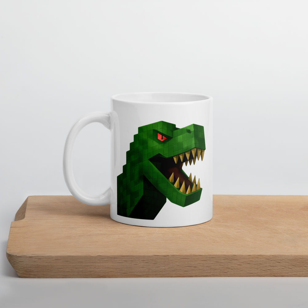 Pixelbauwelt Dino Keramiktasse – Gefährlich cool!