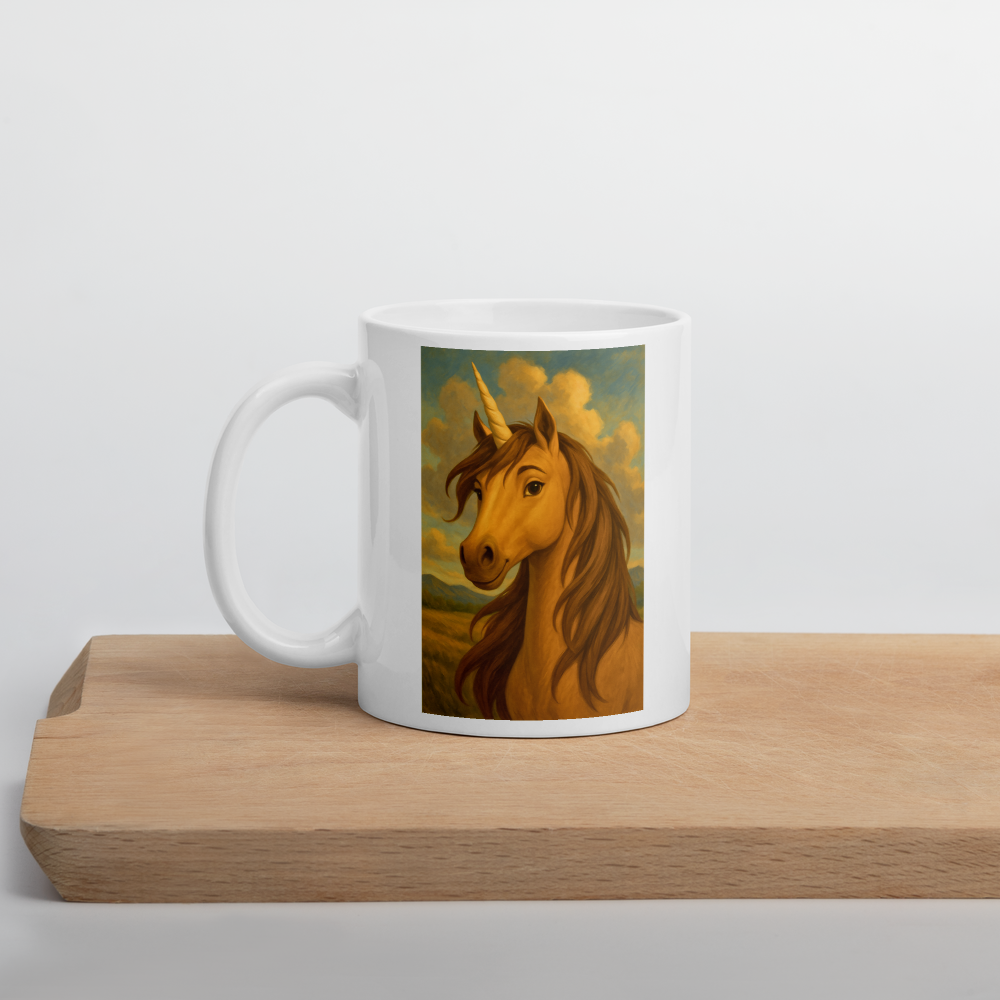 Magisches Einhorn – Weiße, glänzende Tasse