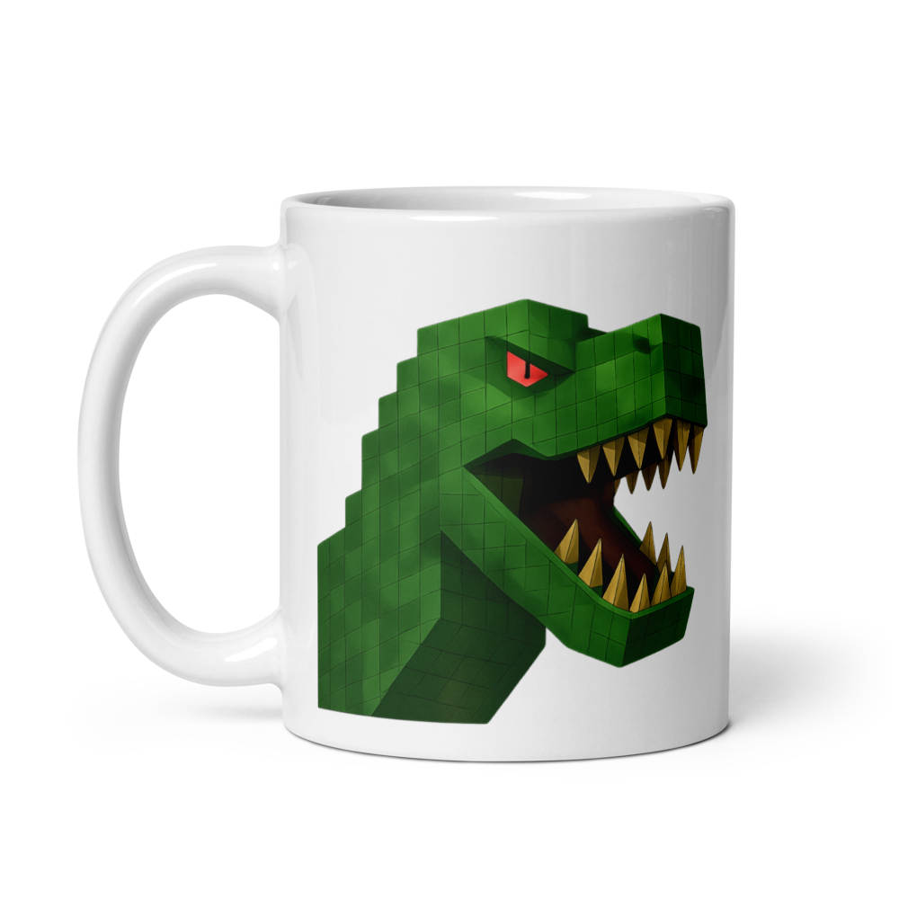 Pixelbauwelt Dino Keramiktasse – Gefährlich cool!
