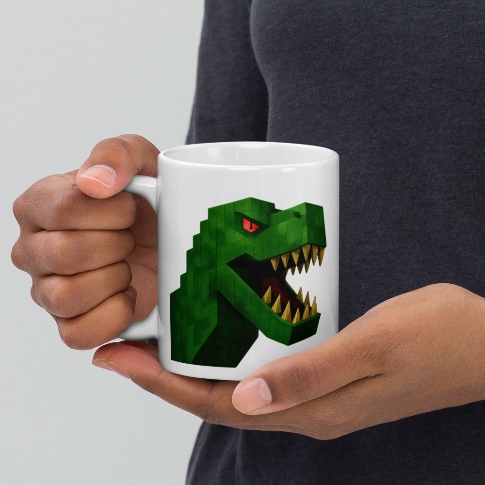 Pixelbauwelt Dino Keramiktasse – Gefährlich cool!