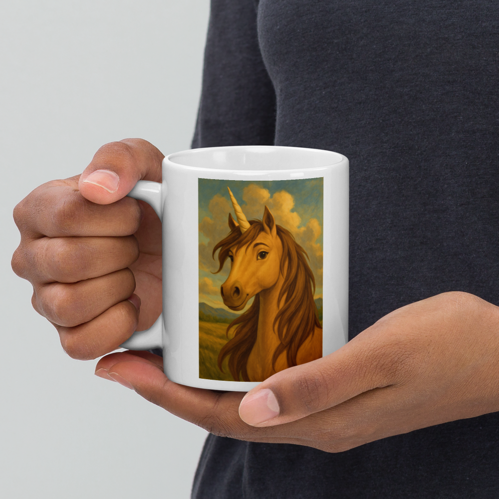 Magisches Einhorn – Weiße, glänzende Tasse