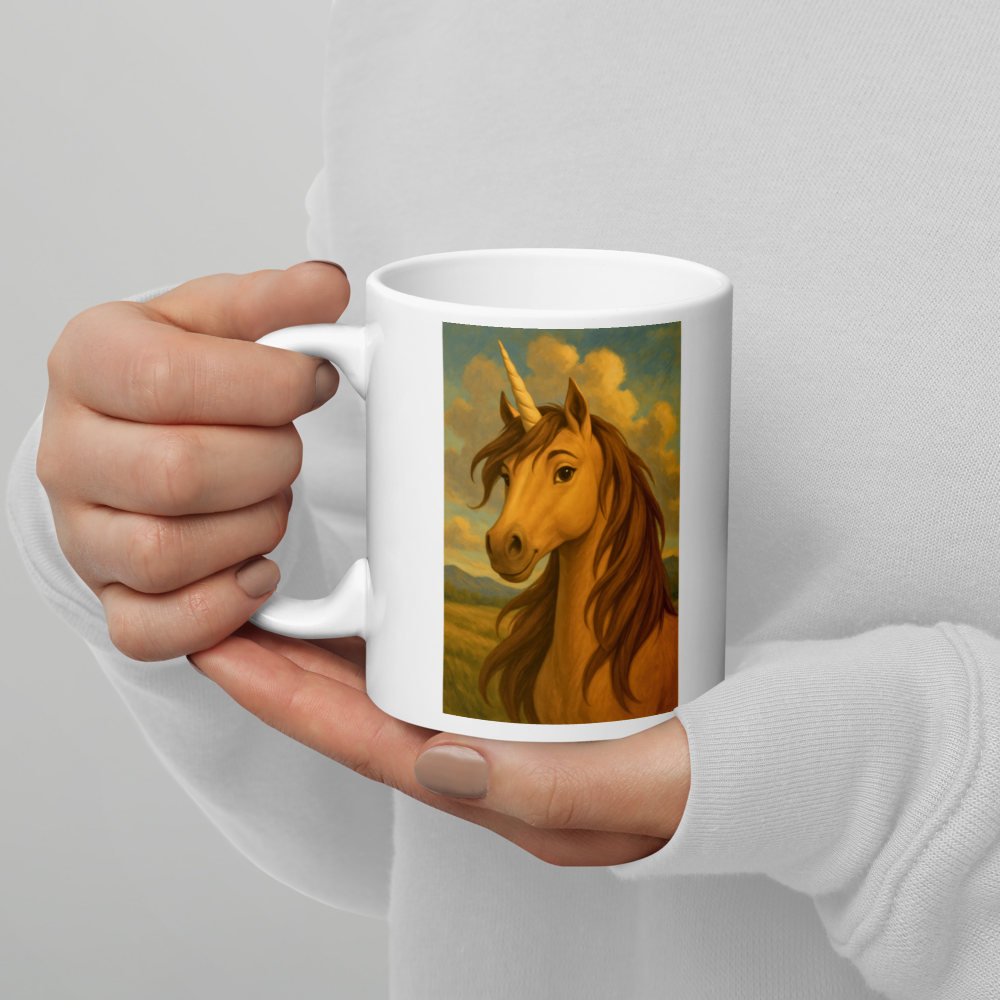 Magisches Einhorn – Weiße, glänzende Tasse