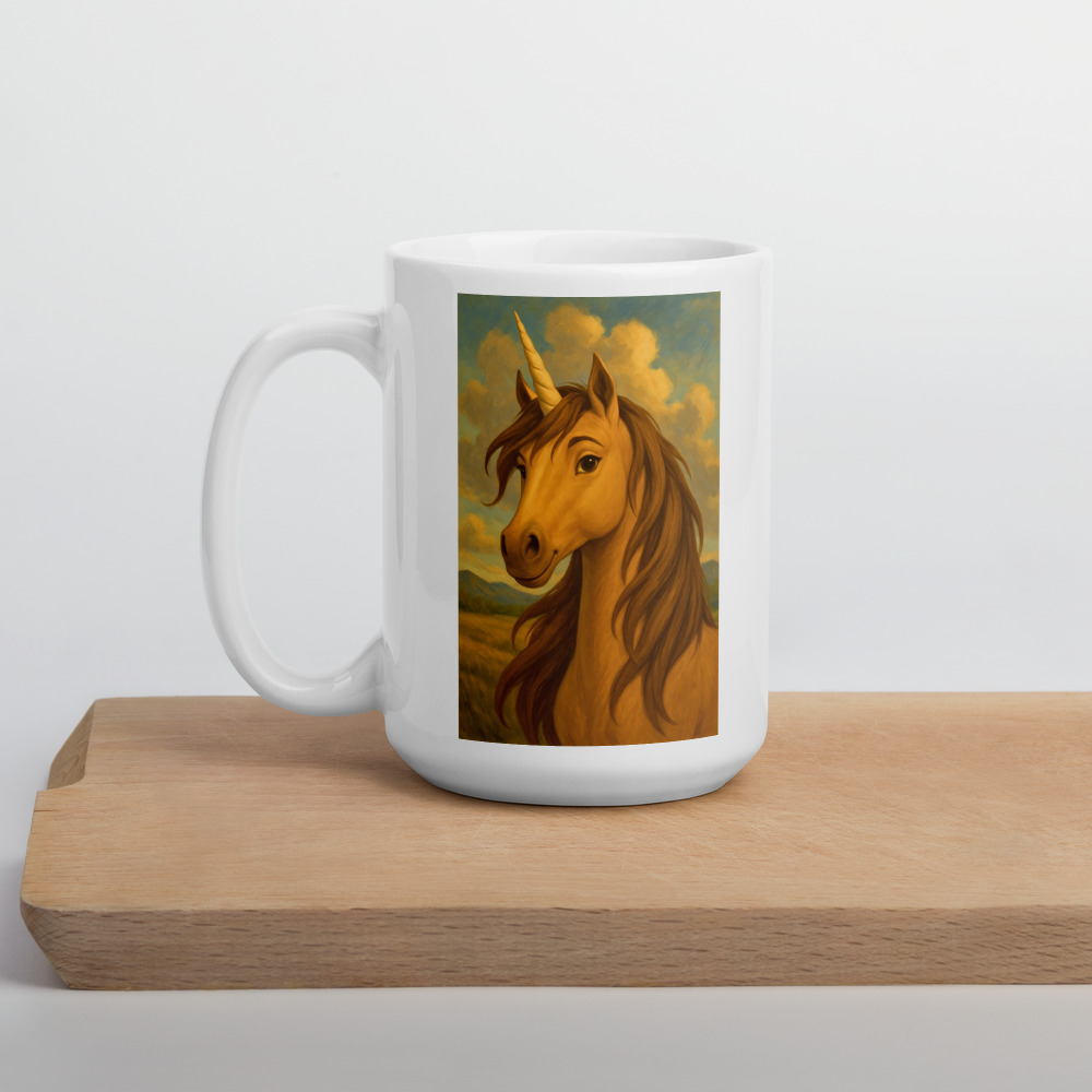 Magisches Einhorn – Weiße, glänzende Tasse