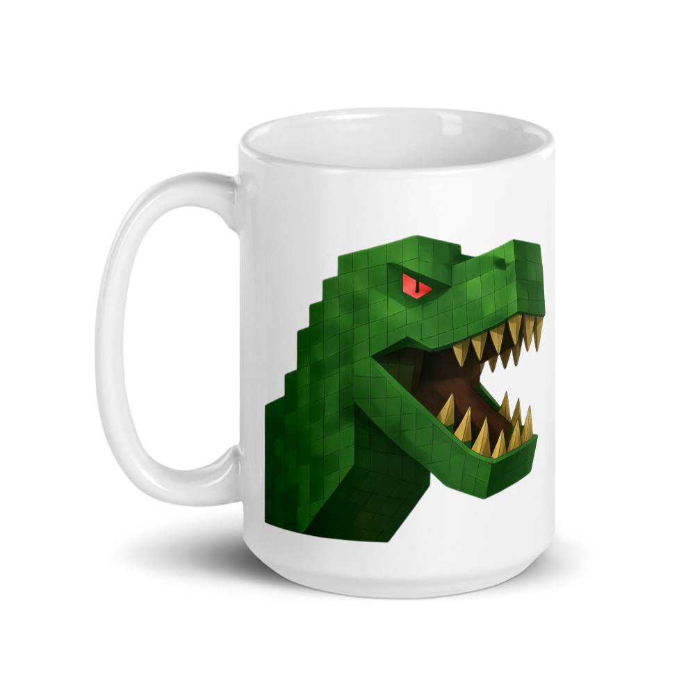 Pixelbauwelt Dino Keramiktasse – Gefährlich cool!