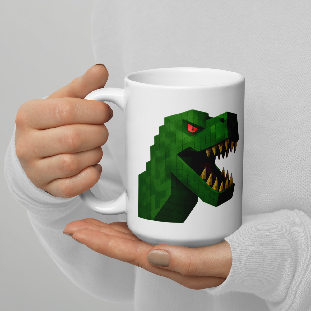 Pixelbauwelt Dino Keramiktasse – Gefährlich cool!