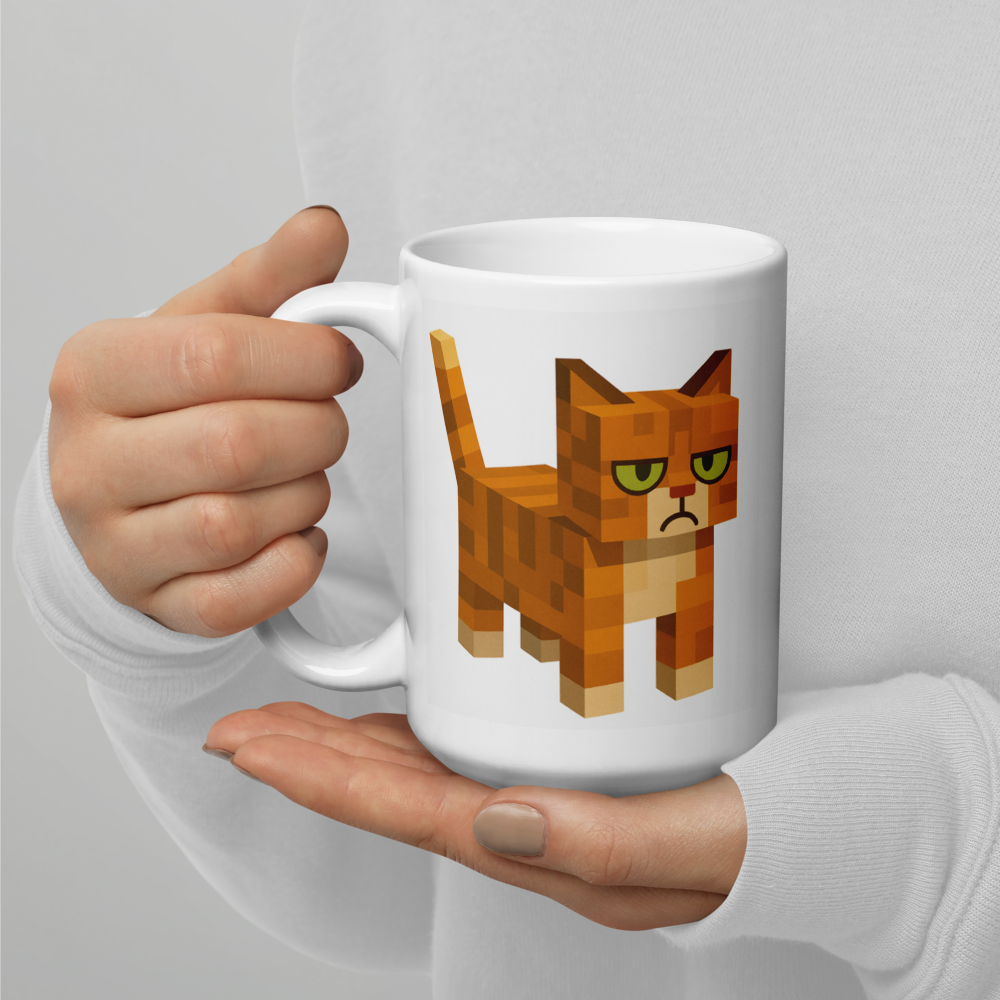 Grumpy Cat – Weiße, glänzende Tassse - Schlecht gelaunte Katze