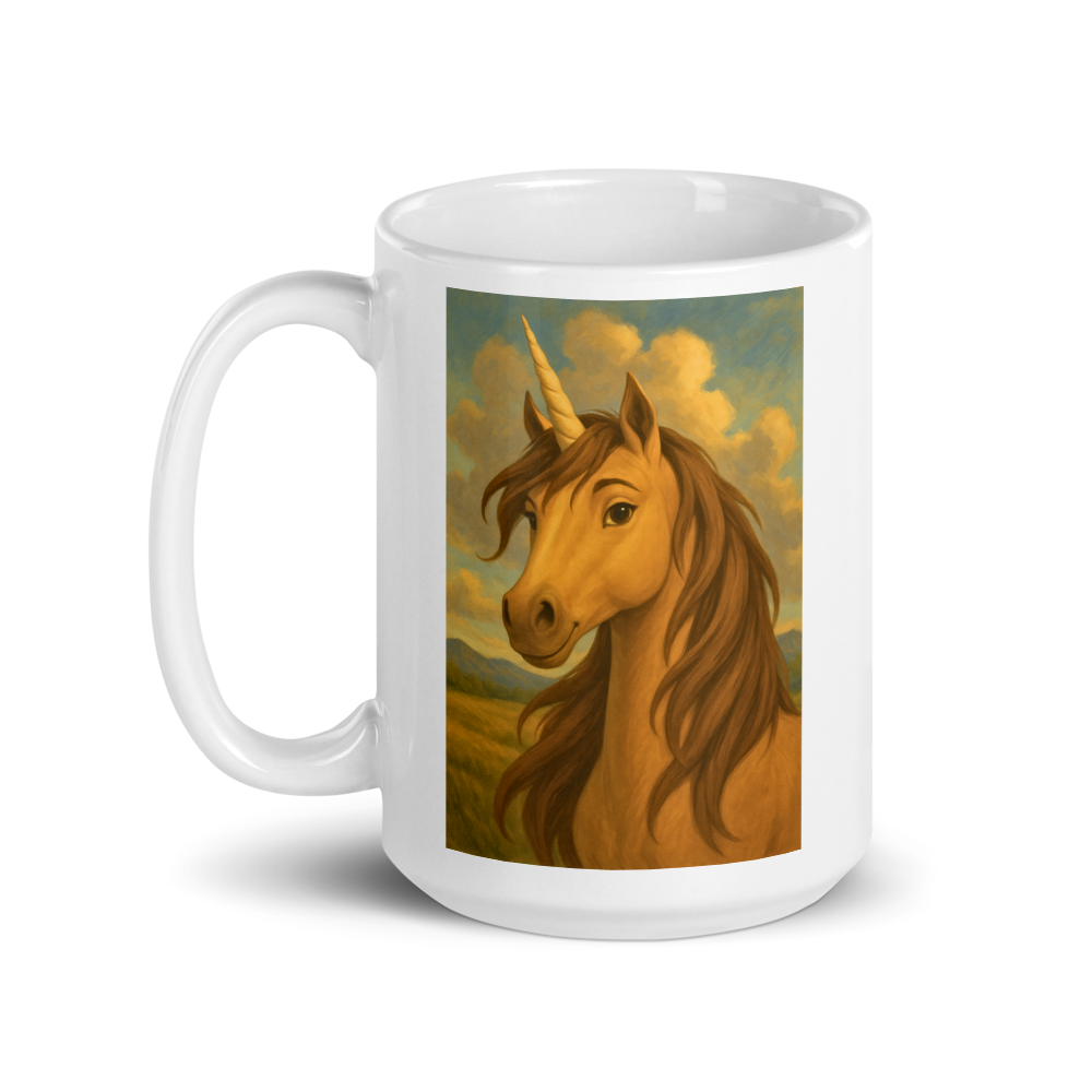 Magisches Einhorn – Weiße, glänzende Tasse
