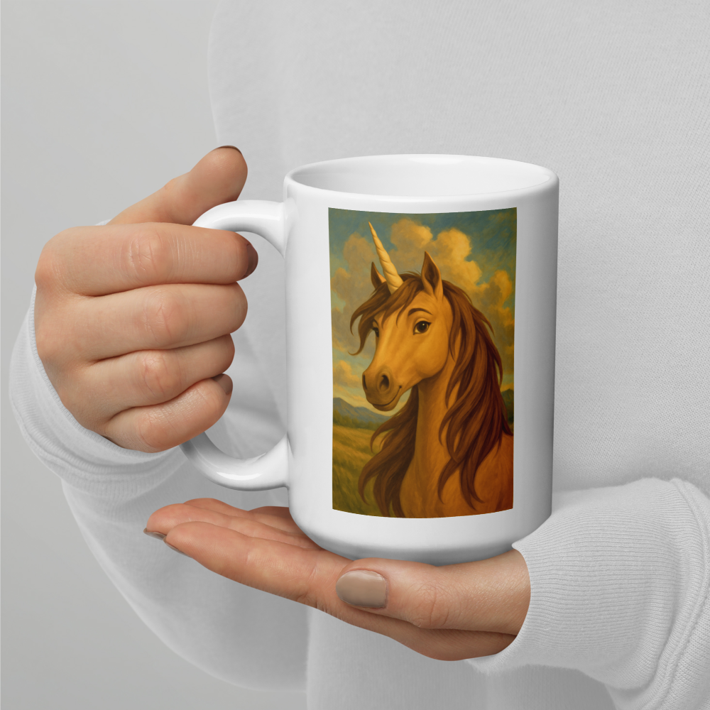 Magisches Einhorn – Weiße, glänzende Tasse