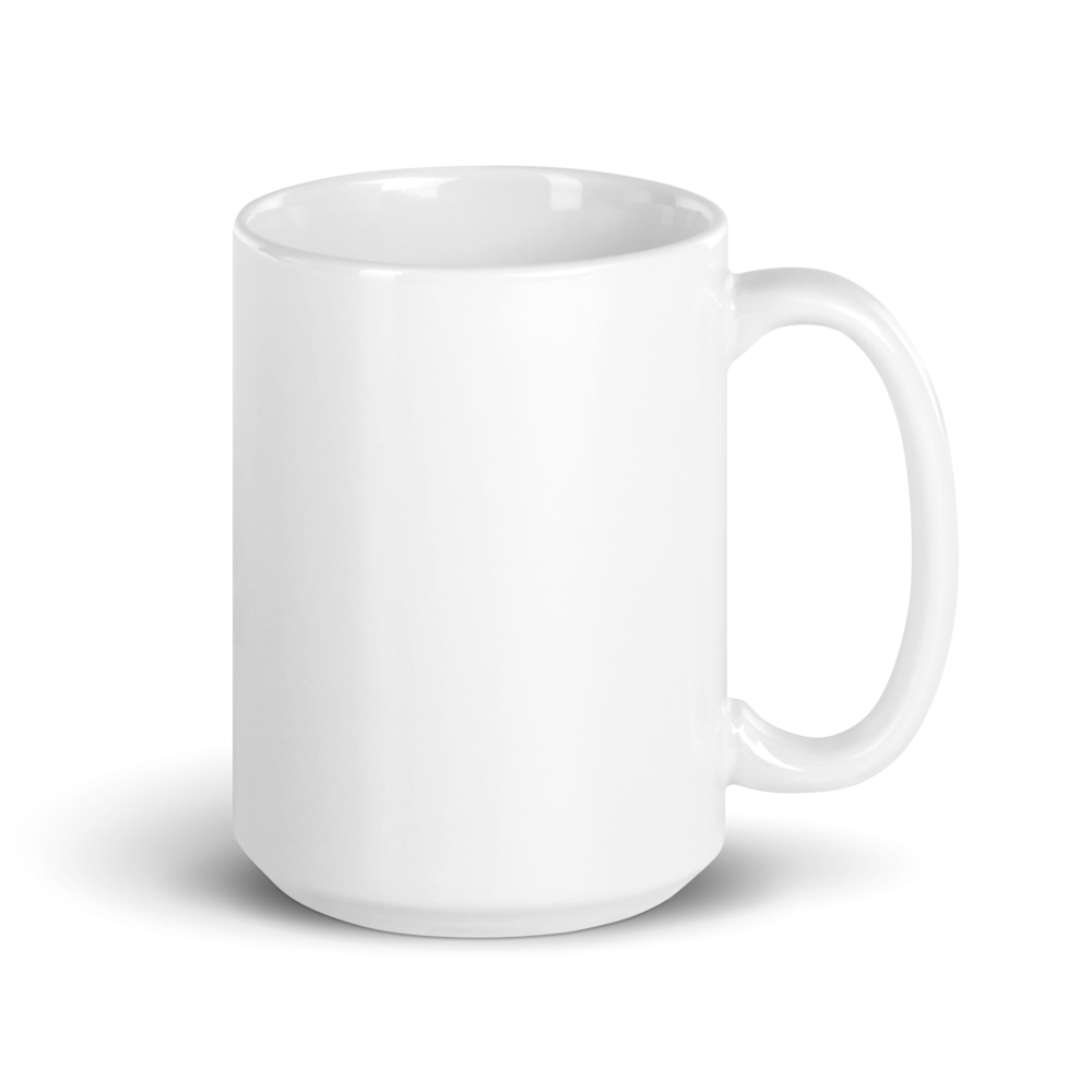Grumpy Cat – Weiße, glänzende Tasse im Pixelbauwelt-Stil