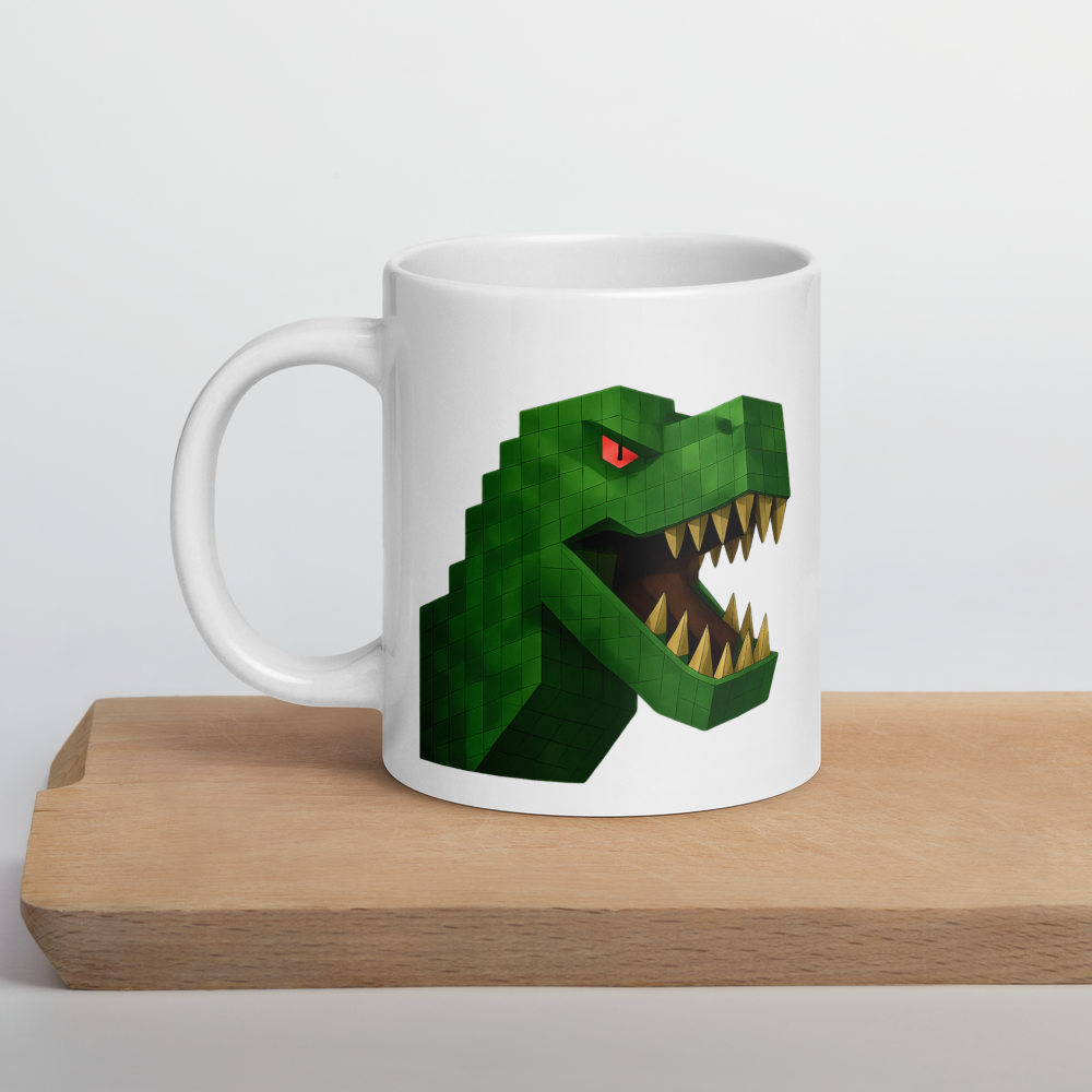 Pixelbauwelt Dino Keramiktasse – Gefährlich cool!