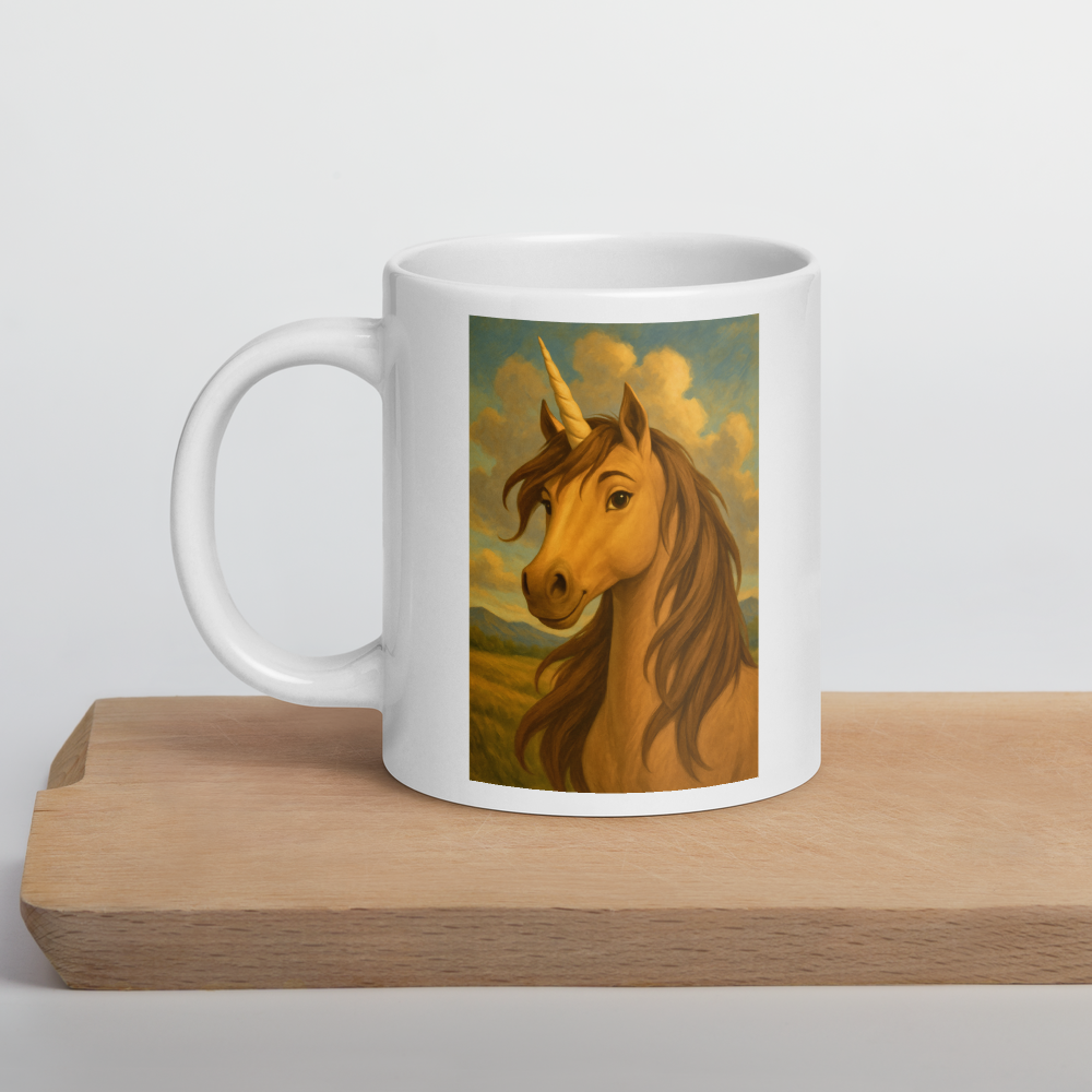 Magisches Einhorn – Weiße, glänzende Tasse