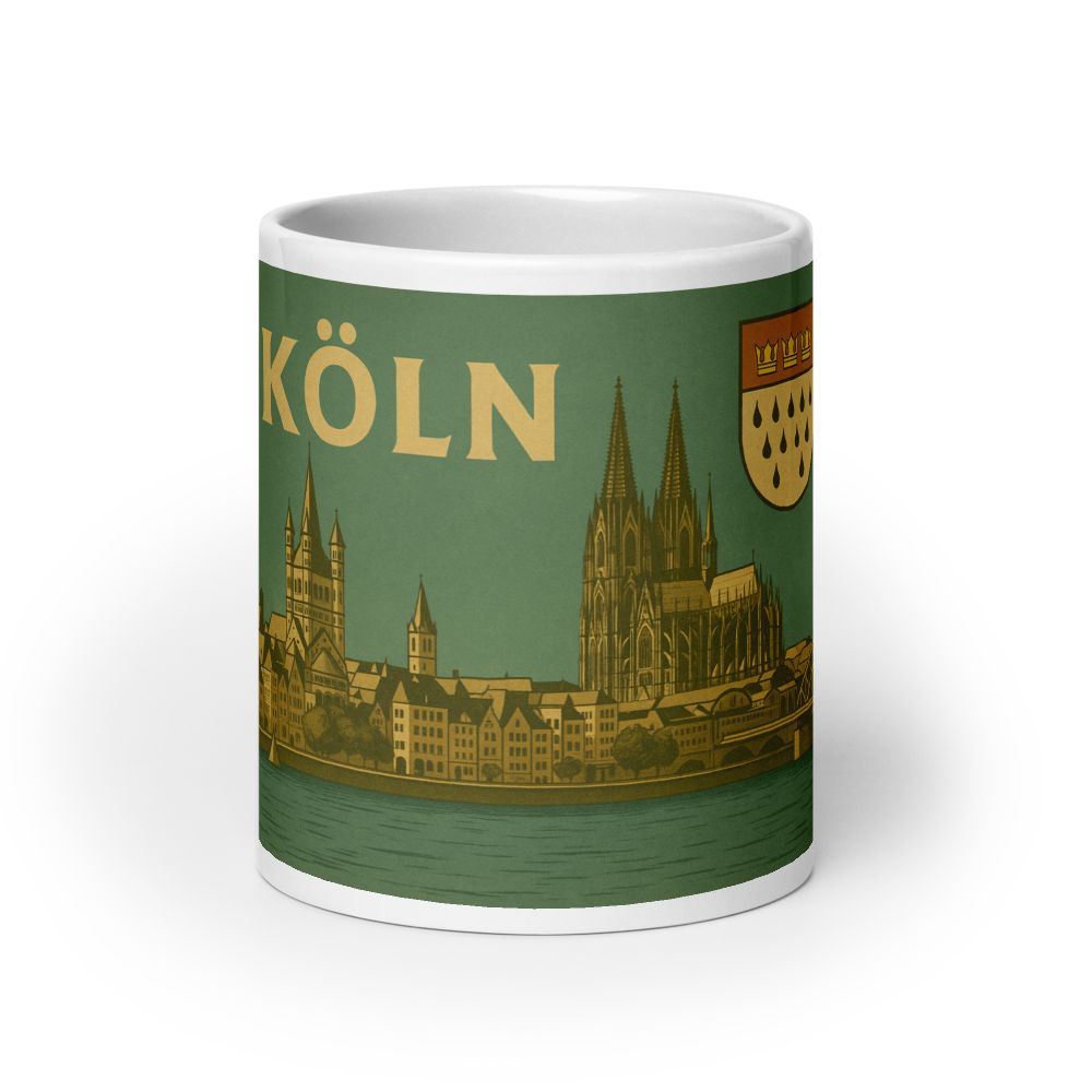 Köln Tasse im Retro-Stil – Mit Wappen & Panorama der 60er Jahre
