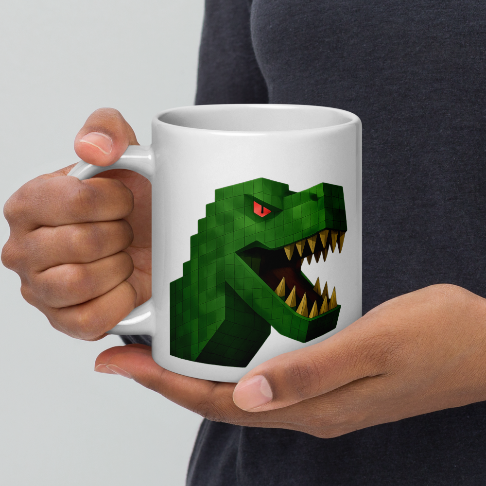 Pixelbauwelt Dino Keramiktasse – Gefährlich cool!