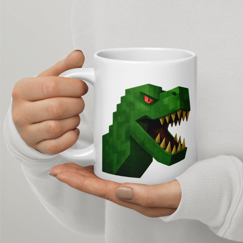 Pixelbauwelt Dino Keramiktasse – Gefährlich cool!