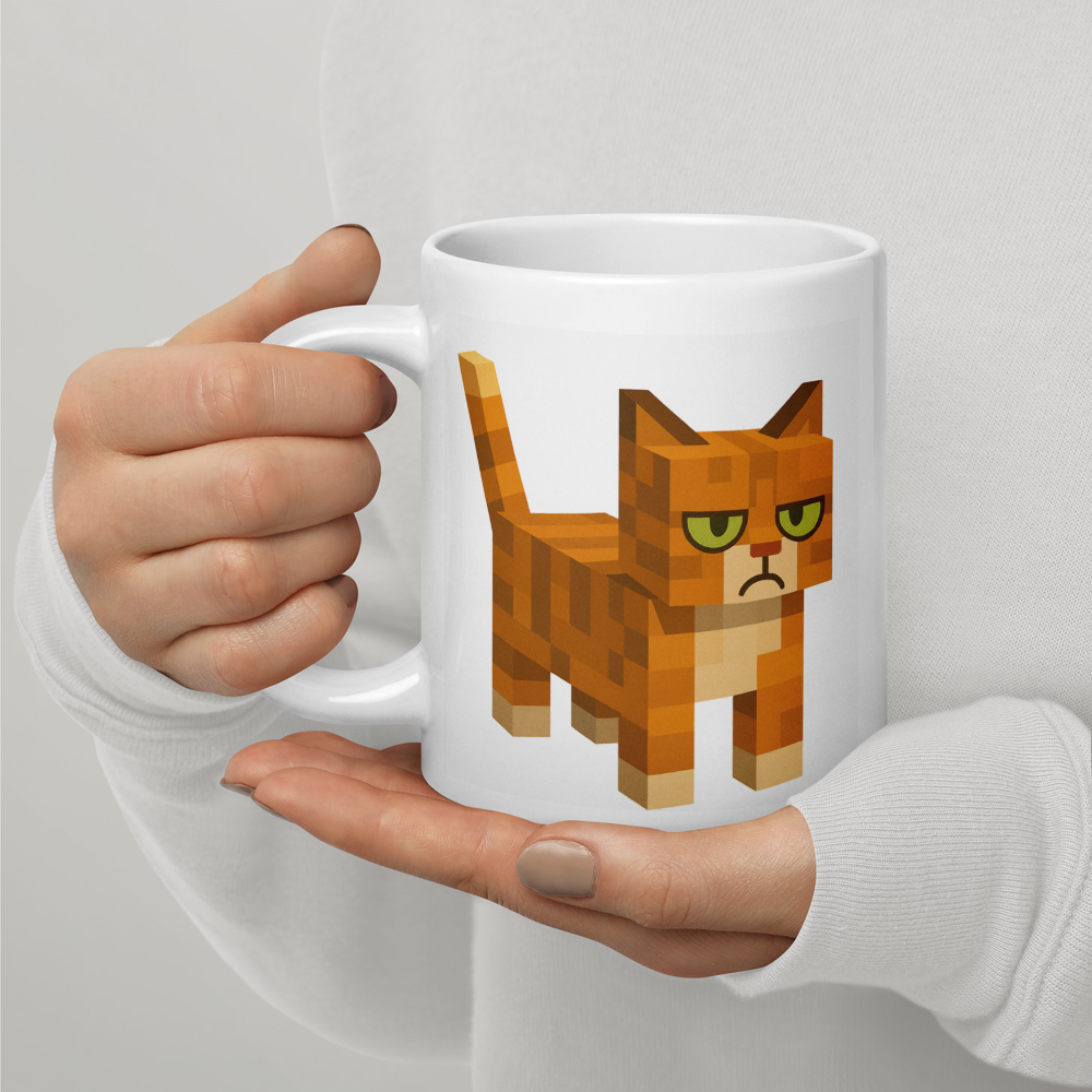 Grumpy Cat – Weiße, glänzende Tassse - Schlecht gelaunte Katze