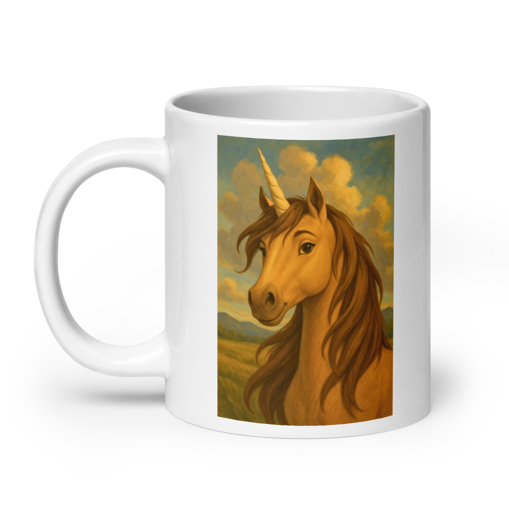 Magisches Einhorn – Weiße, glänzende Tasse