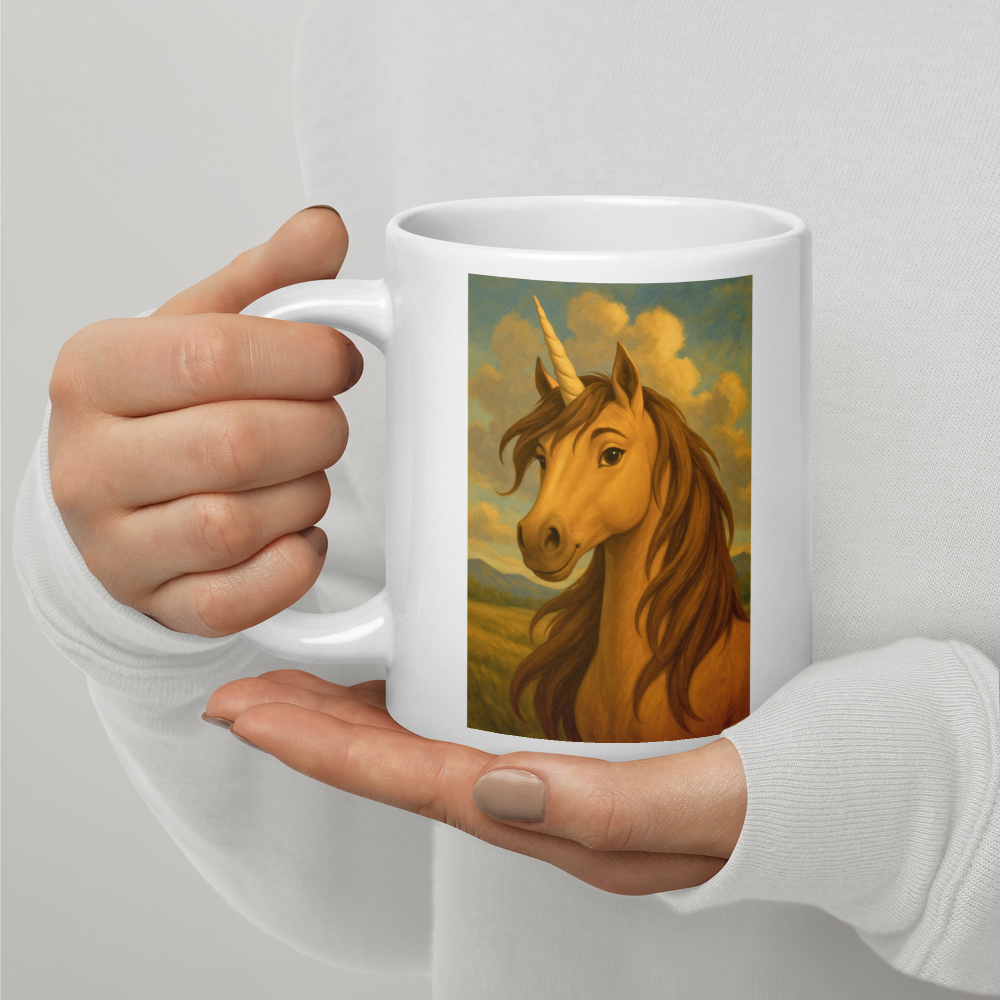 Magisches Einhorn – Weiße, glänzende Tasse
