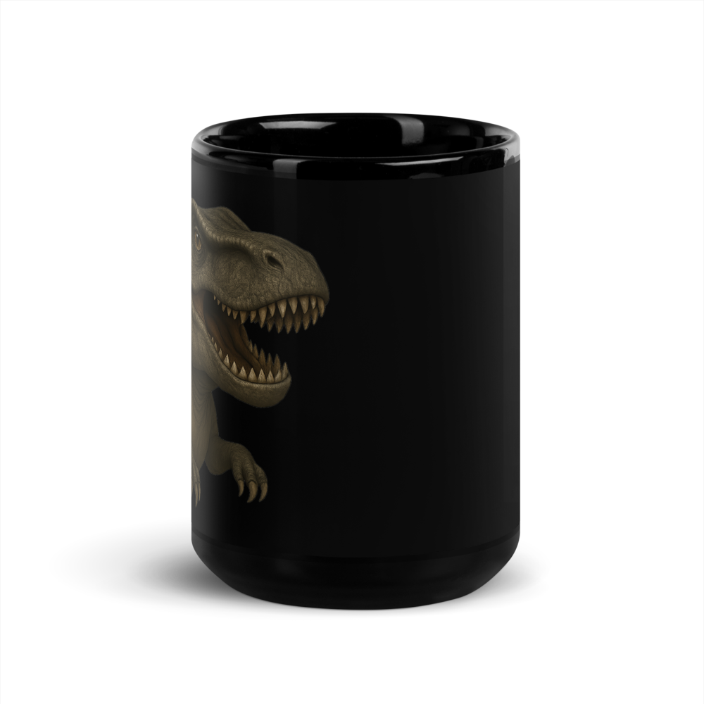 Schwarzer Keramikbecher mit Dino-Motiv - für Kinder