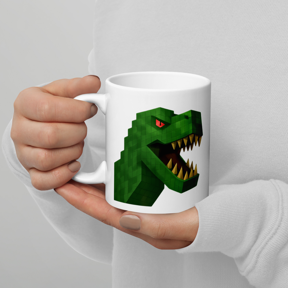 Pixelbauwelt Dino Keramiktasse – Gefährlich cool!