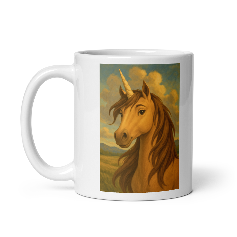 Magisches Einhorn – Weiße, glänzende Tasse