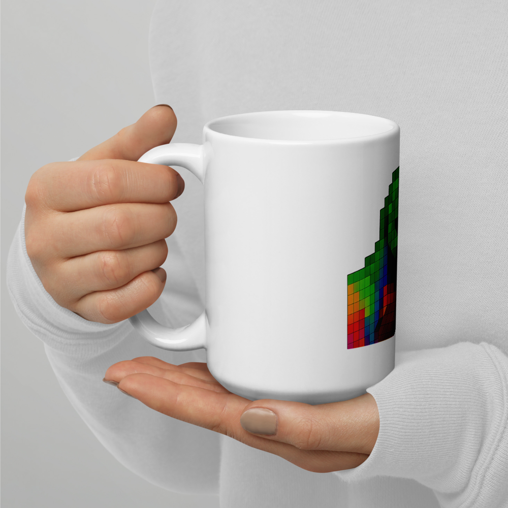 Pixelbauwelt Dino Keramiktasse – Bunt und gefährlich!